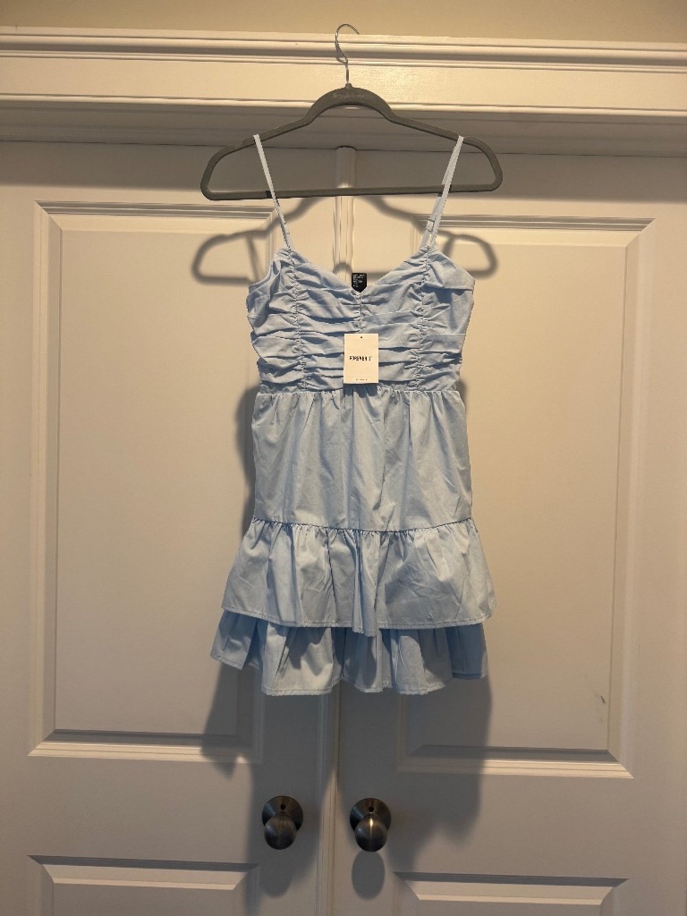 Forever 21 Light Blue Ruffle Mini Dress